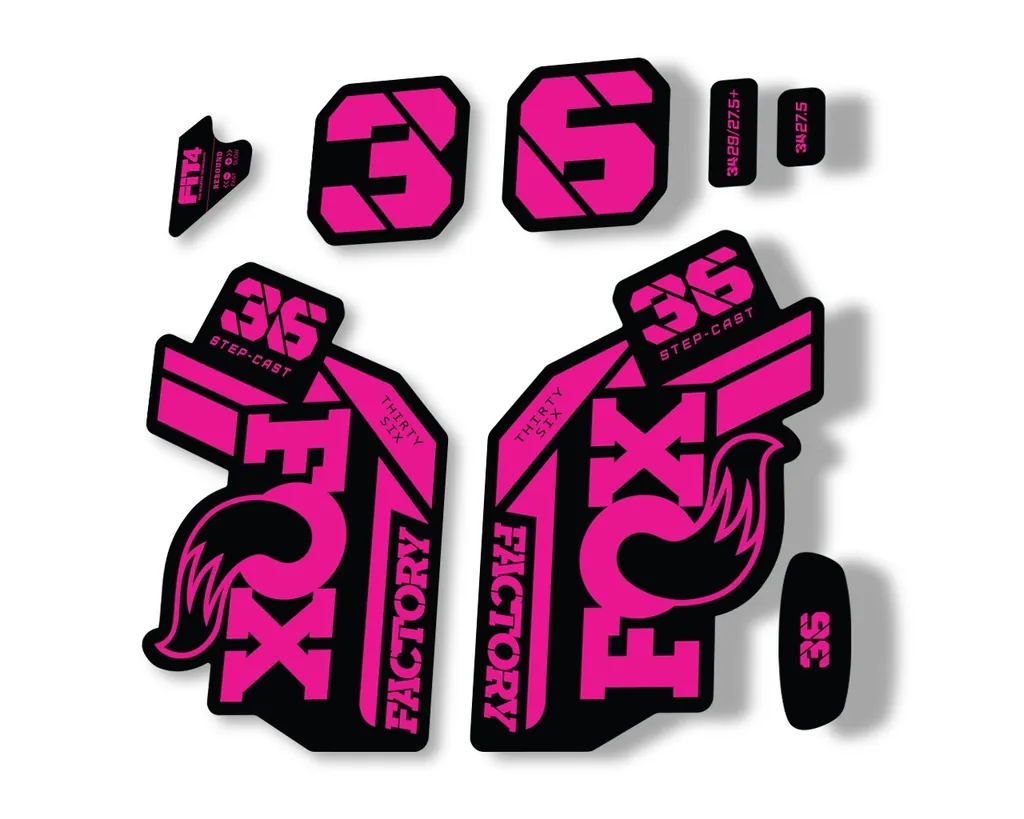 FOX 36 Step Cast SC 2021 Factory Fork Decals Suspension Sticker Adhesive Pink