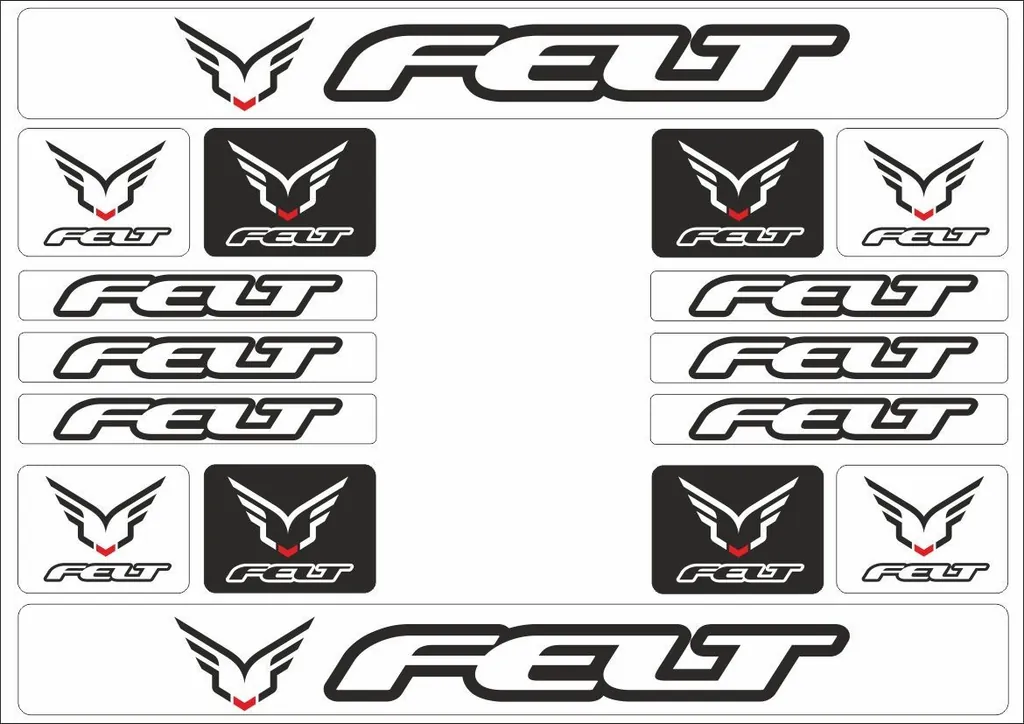 Bicycle Vinyl Frame Stickers – Compatible with FELT  Bikes – Black 16 Pcs