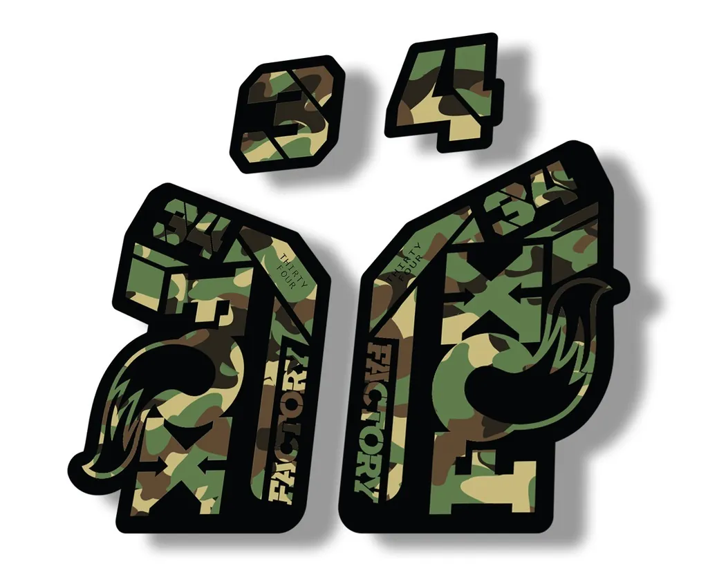 FOX 34 2021 Factory Forks Suspension Decal Sticker Camo