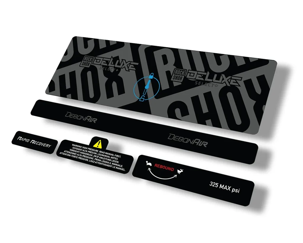 Rock Shox 2021 Deluxe Select Plus Rear Shock Decal Sticker Adhesive Set Gray