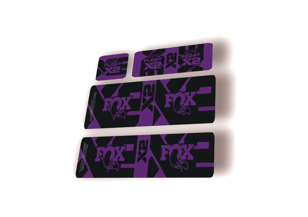 FOX Float X2 Elite 2026 Rear Shock Decal Sticker Kit Adhesive Purple