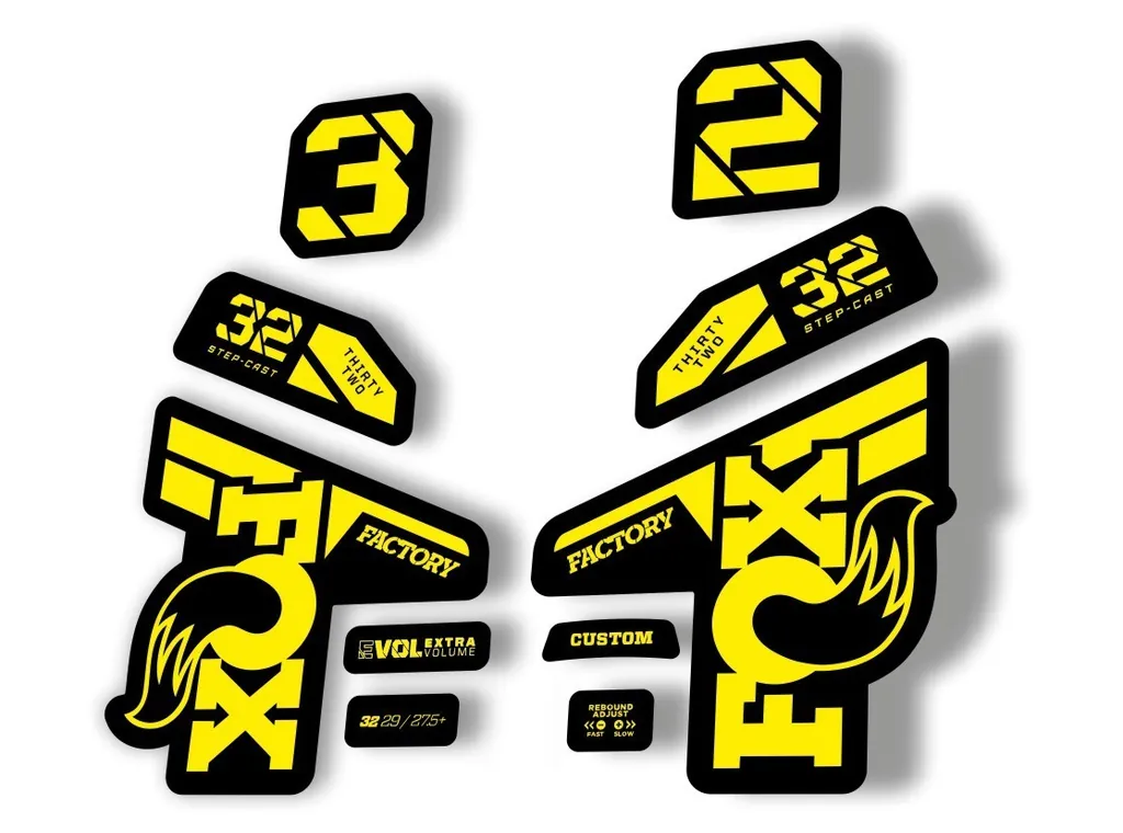 Fox 32 Factory 2021 Fork Suspension Decal Sticker Adhesive Yellow