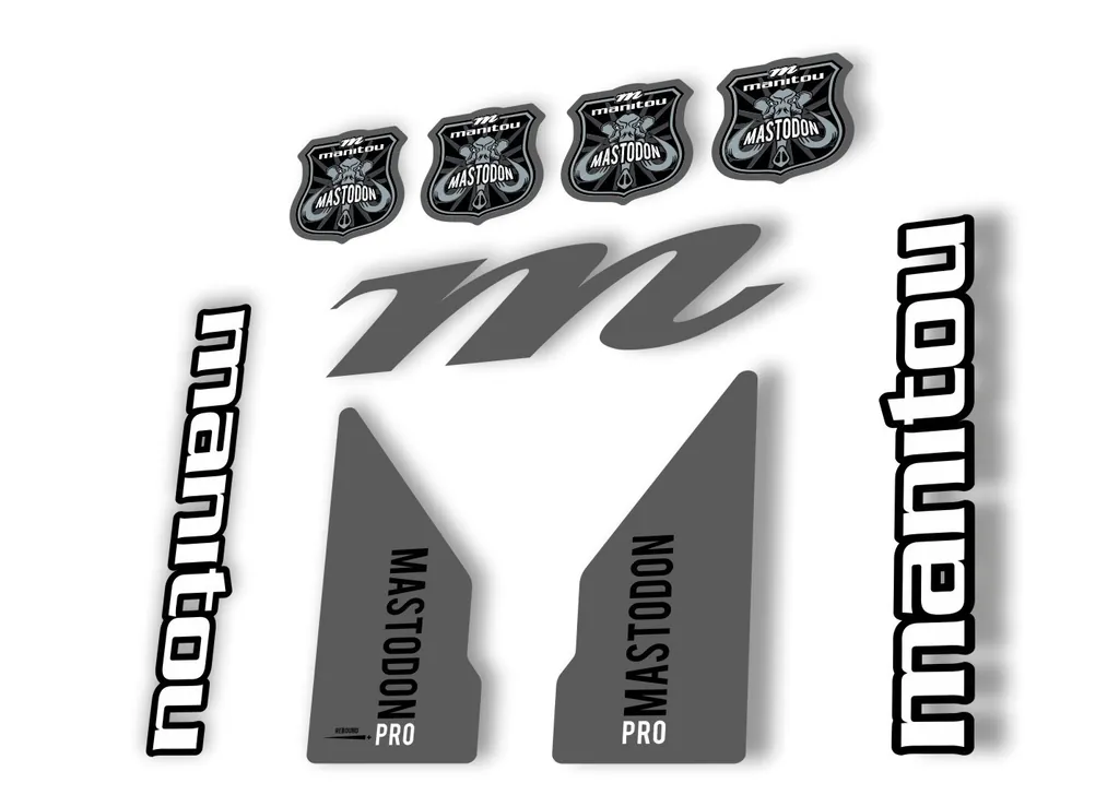 Manitou Mastadon Pro 2017 Fork Suspension Decal Kit Sticker Gray