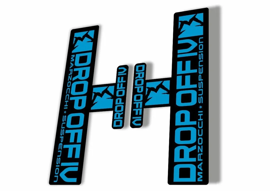 Marzocchi Drop Off 4 IV 2006 Fork Suspension Sticker Decal Kit Adhesive Blue