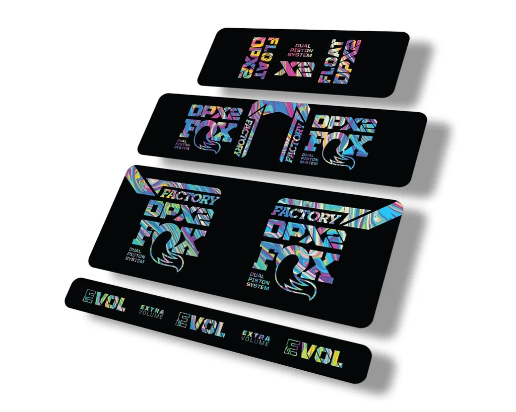 FOX Float DPX2 2021 Rear Shock Suspension Sticker Decal Full Set Oil Slick 1
