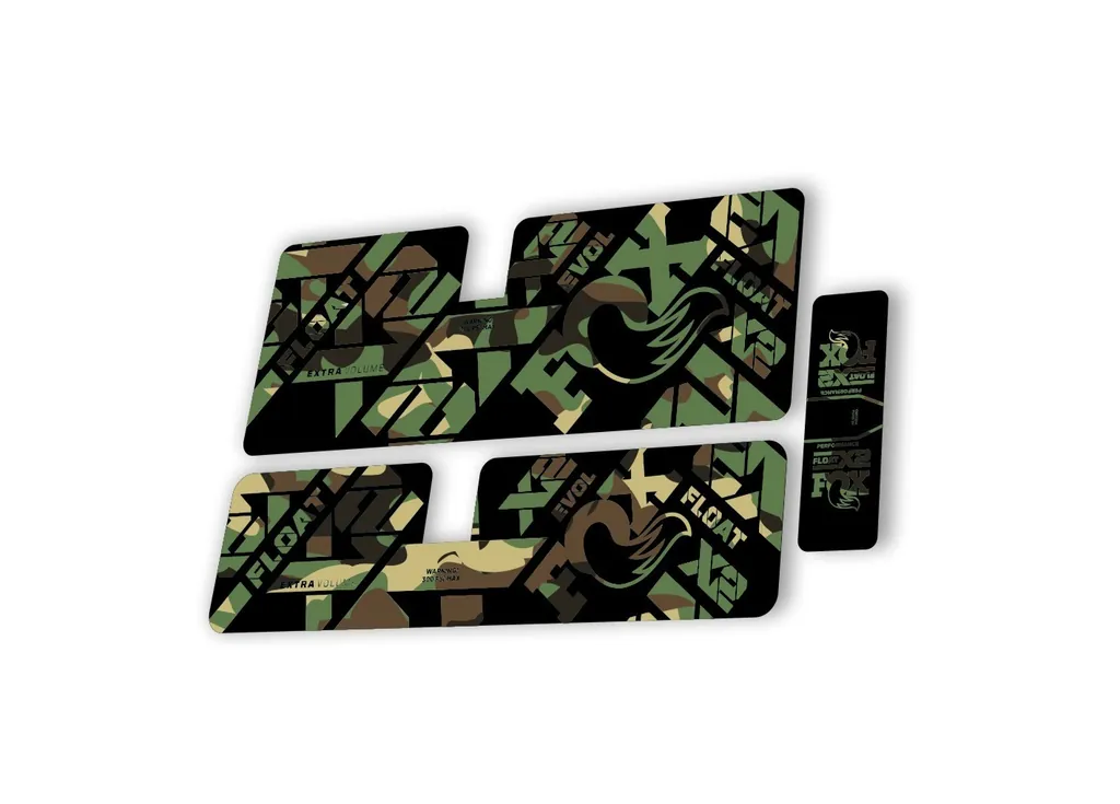 FOX Float X2 Performance 2021 Rear Shock Suspension Sticker Decal Kit Camo