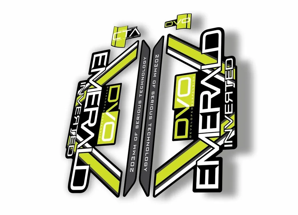 DVO 2016 EMERALD 27.5 - 29 Fork Suspension Sticker Decal Kit Adhesive Lime Green