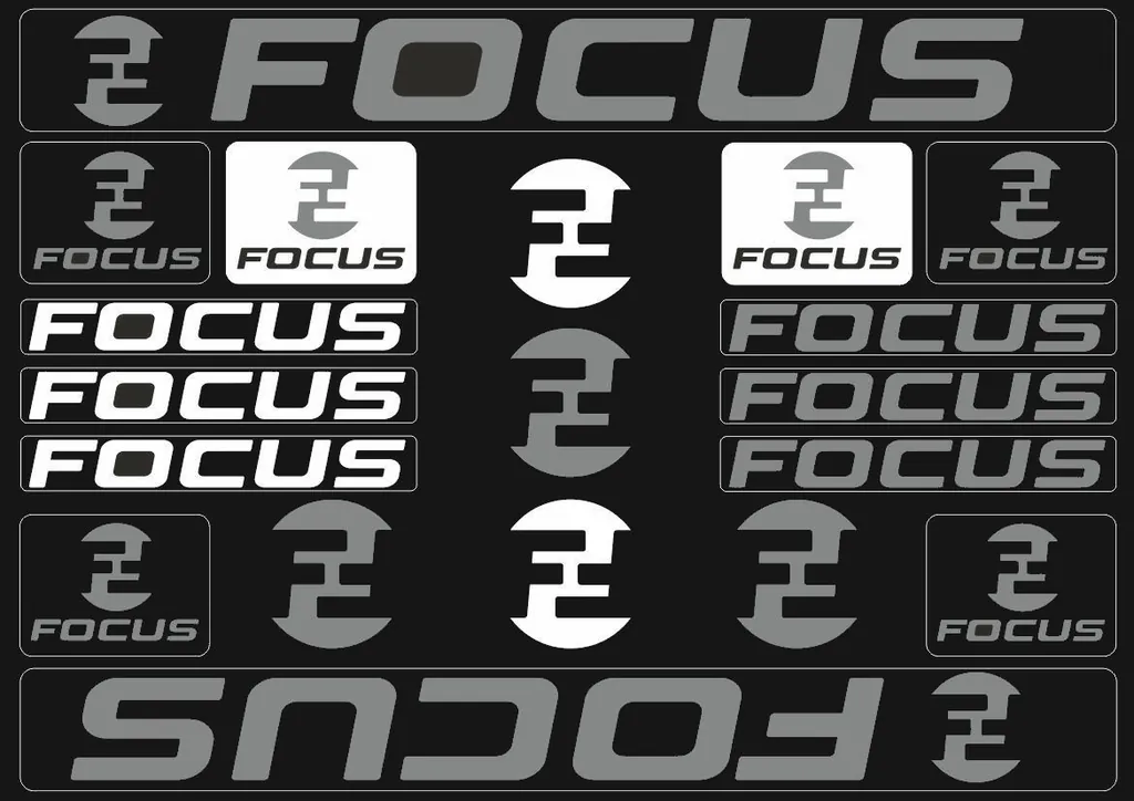 Bicycle Vinyl Frame Stickers – Compatible with FOCUS Bikes – Gray