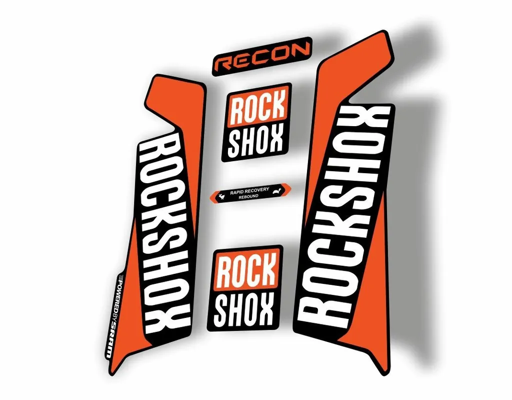 Rock Shox RECON 2016-17 Mountain Bike Cycling Decal Kit Sticker Adhesive Orange