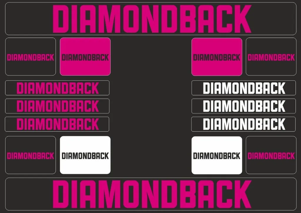 Bicycle Vinyl Frame Stickers – Compatible with DIAMONDBACK Bikes – Pink
