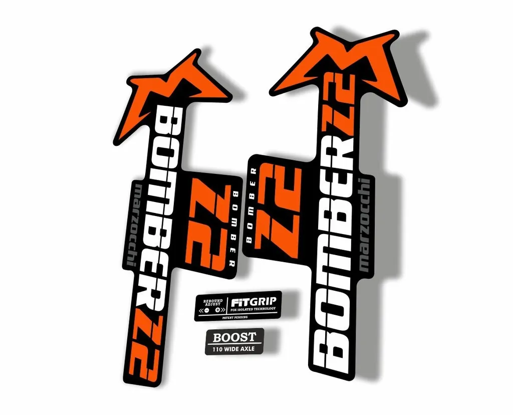 Marzocchi Bomber Z2 2020 Fork Suspension Sticker Decal Kit Adhesive Orange White