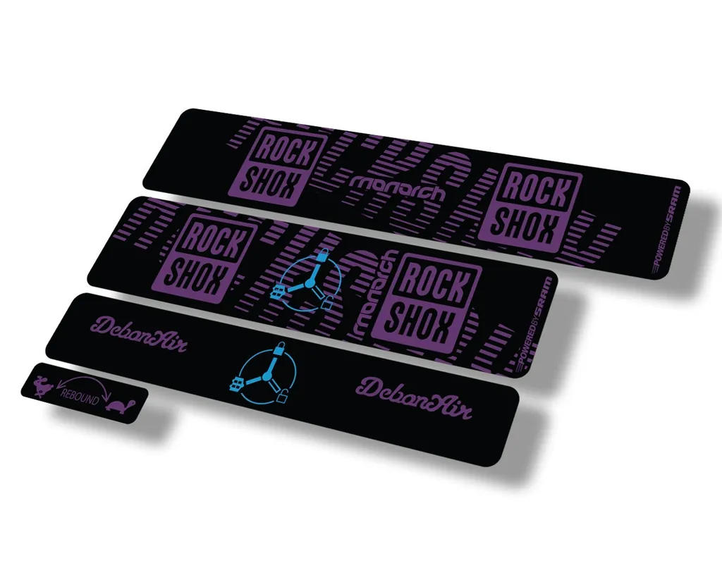Rock Shox MONARCH 2020 RT3 Rear Shock Decal Sticker Adhesive Set Purple