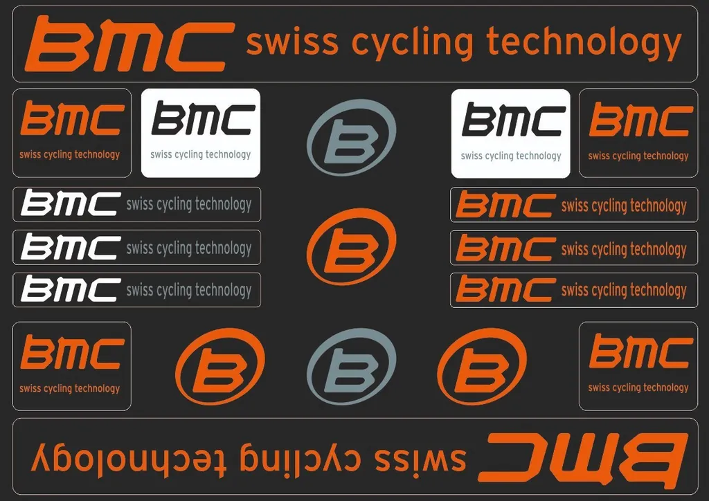 Bicycle Vinyl Frame Stickers Custom Compatible with BMC Orange