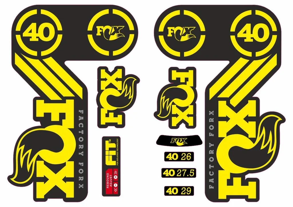 FOX 40 Heritage 2015 Fork Suspension Factory Decal Sticker Adhesive Yellow