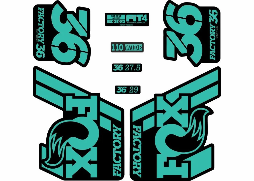 FOX 36 Float 2018-19 Forks Suspension Factory Decals Stickers Adhesive Turquoise