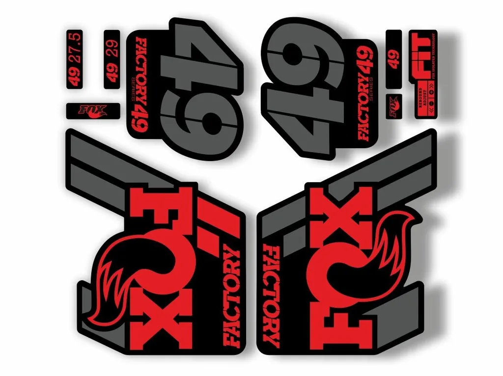 FOX 49 Float 2018-19 Forks Suspension Factory Decal Sticker Adhesive Red Gray