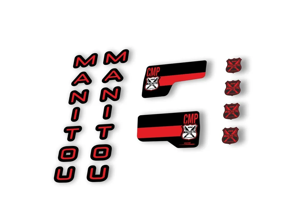 Manitou Machette Comp 2020 Fork Suspension Decal Kit Sticker Set Red