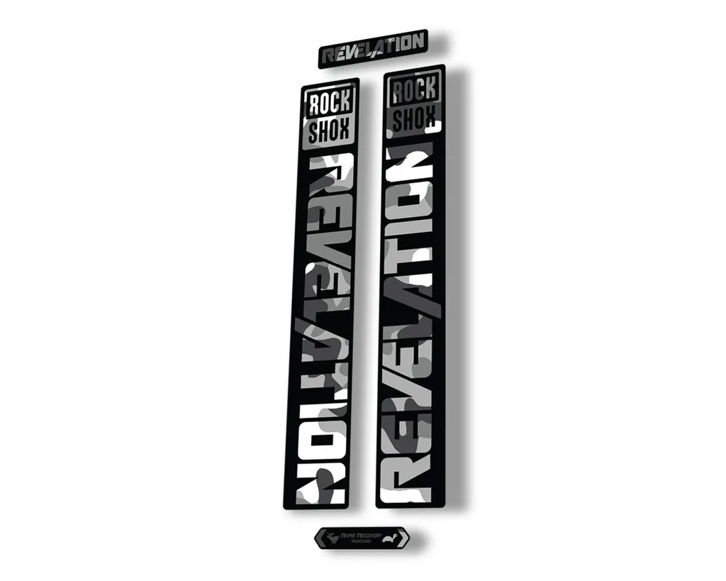 Rock Shox REVELATION 2021 Fork Decal Mountain Bike Sticker Adhesive White Camo