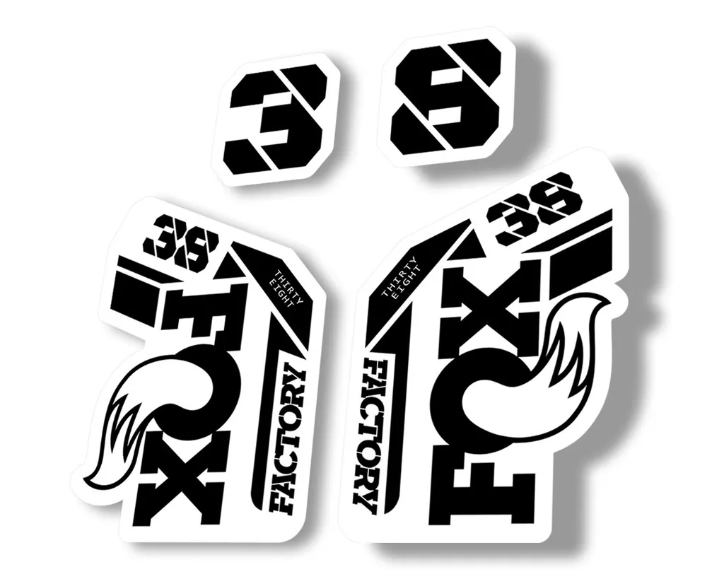 FOX 38 2021 Factory Forks Suspension Decals Sticker Set Adhesive Black