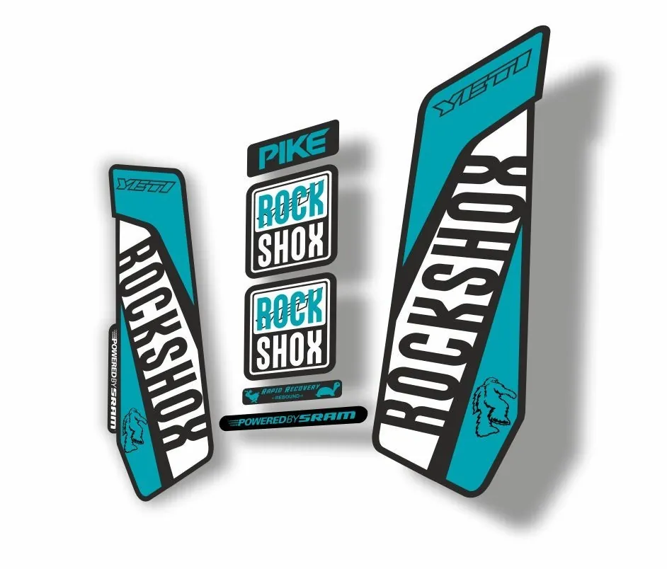 Rock Shox Pike 2016 Mountain Bike Cycling Decal Kit Sticker Adhesive Yeti Custom