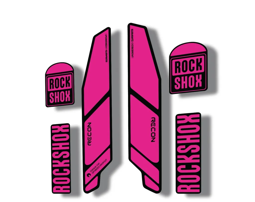 Rock Shox RECON 2014 Mountain Bike Cycling Decal Kit Sticker Adhesive Pink