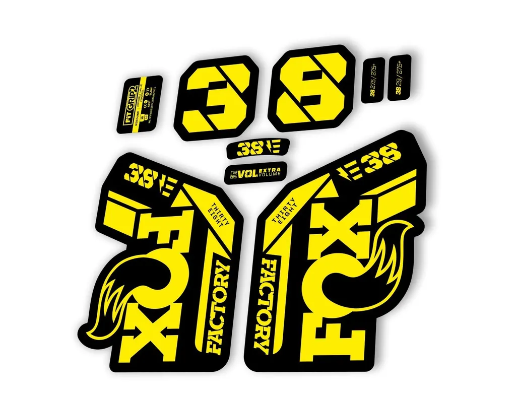 FOX 38 2021 E Bike Forks Suspension Factory Decal Sticker Adhesive Yellow