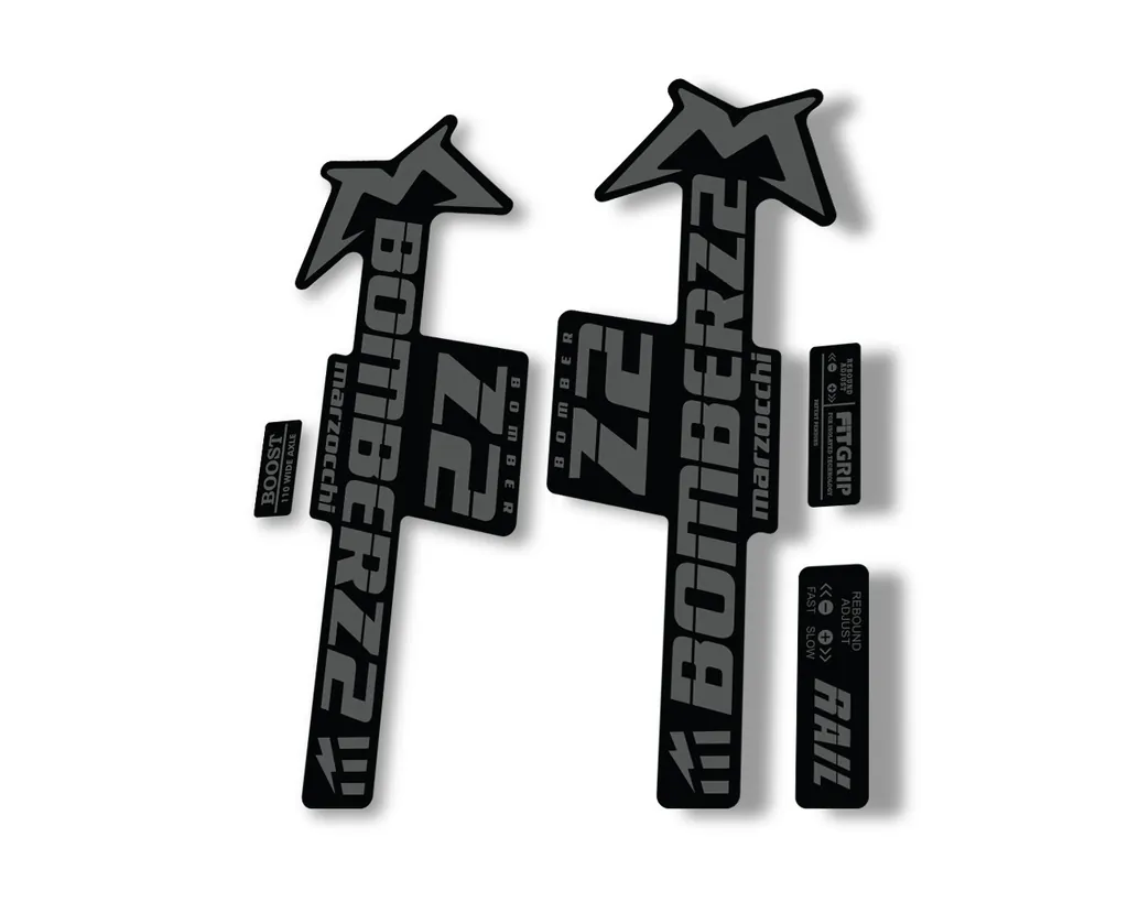 Marzocchi Bomber Z2 E Bike 2022 Fork Suspension Sticker Decal Kit Gray