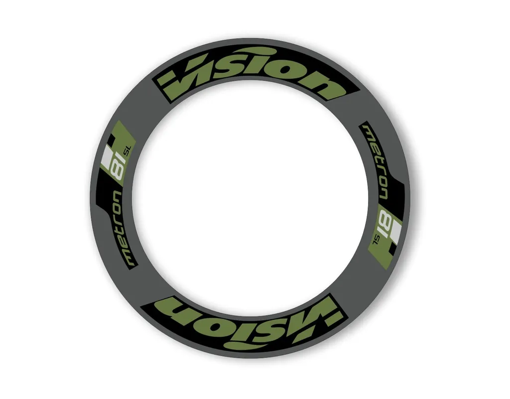 Vision Metron 2019 M81 81 88 Road Bike Wheel Decal Sticker Adhesive Set Olive