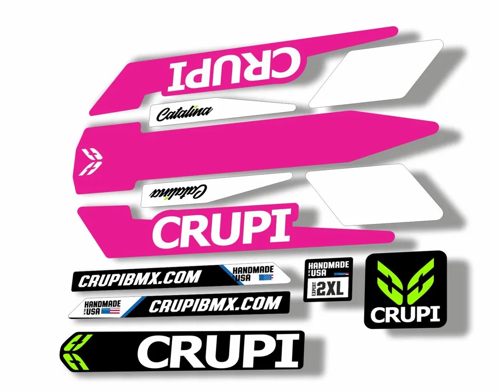 Bicycle Vinyl Frame Stickers – Compatible with CRUPI BMX Bikes – Pink