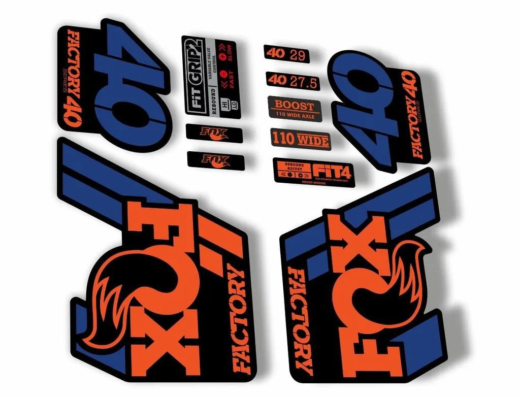 FOX 40 Float 2018-19 Forks Suspension Factory Decals Sticker Adhesiv Blue Orange