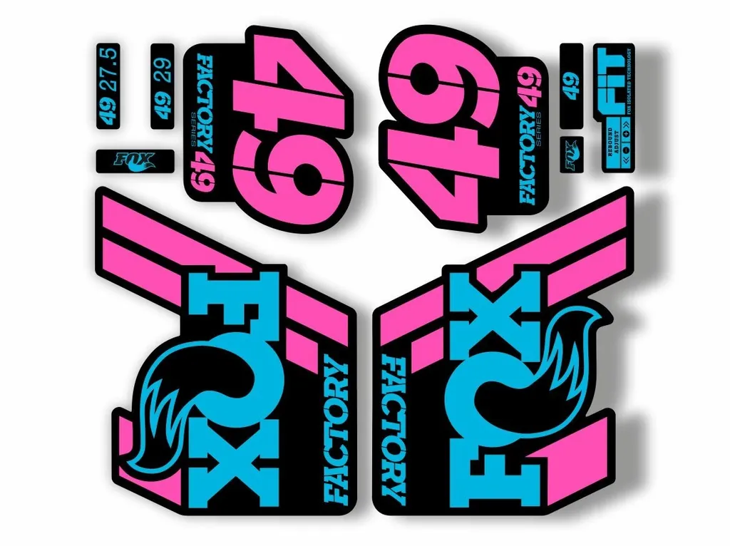 FOX 49 Float 2018-19 Forks Suspension Factory Decal Sticker Blue Pink