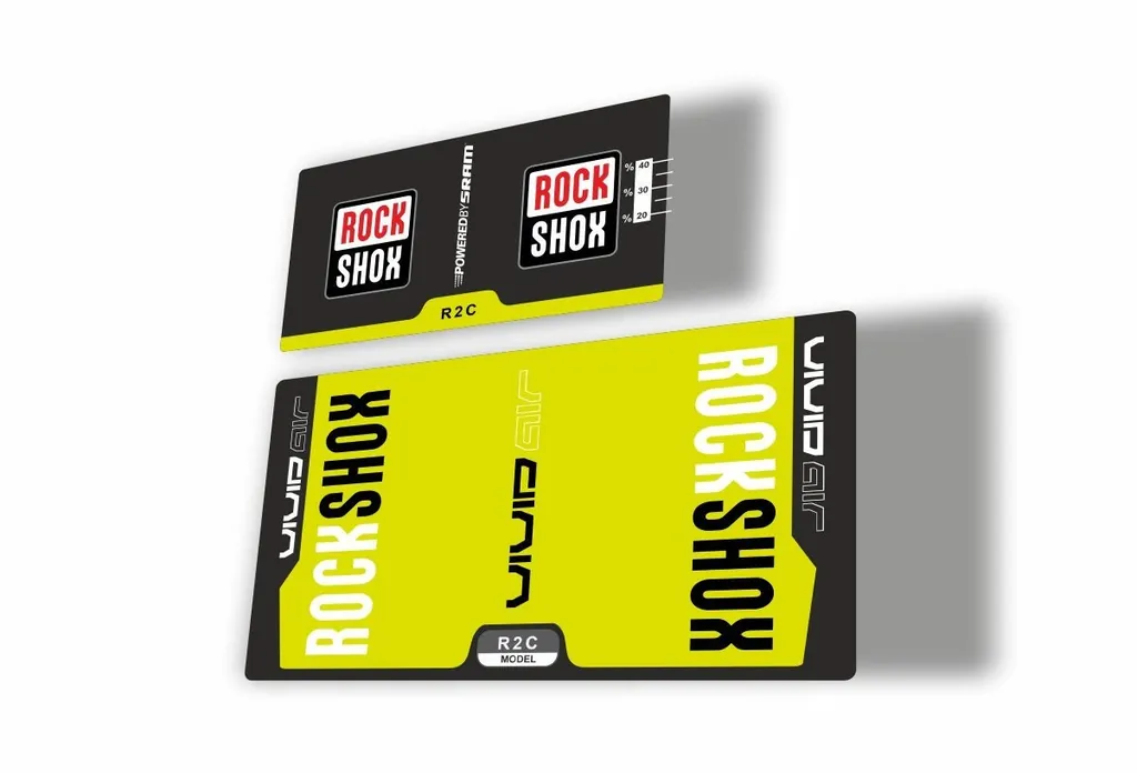 Rock Shox Vivid Air R2C 2015 Rear Shock MTB Decal Sticker Adhesive Lime Green
