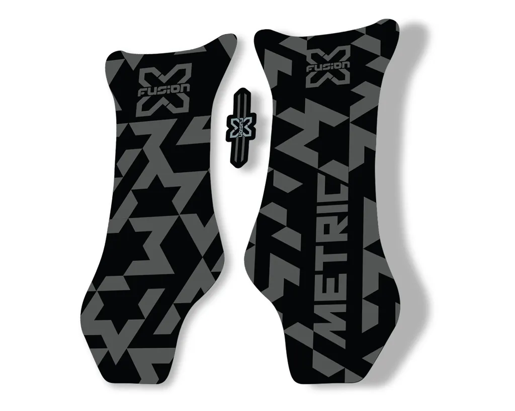 X Fusion Metric 2018 Front Shock Suspension Sticker Factory Decal Gray