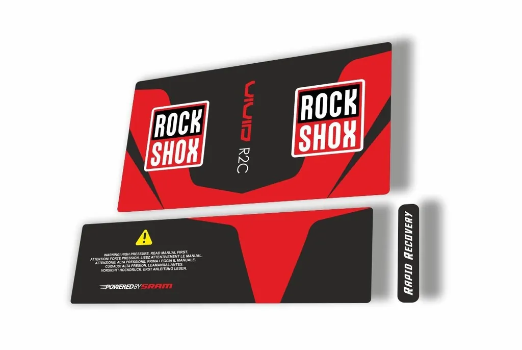 Rock Shox Vivid Air R2C 2017 Rear Shock MTB Decal Sticker Adhesive Red
