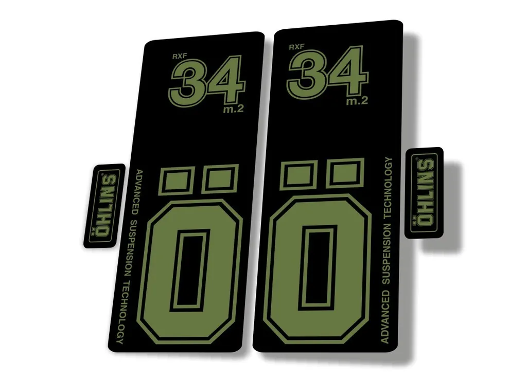 OHLINS RXF 34 M.2 2022 Fork Decal Mountain Bike Cycling Sticker Adhesive Olive