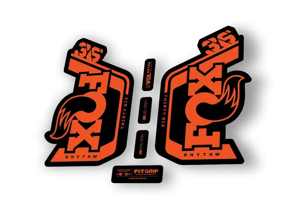 Fox 36 Rhythm 2024 Fork Suspension Factory Decal Sticker Adhesive Orange