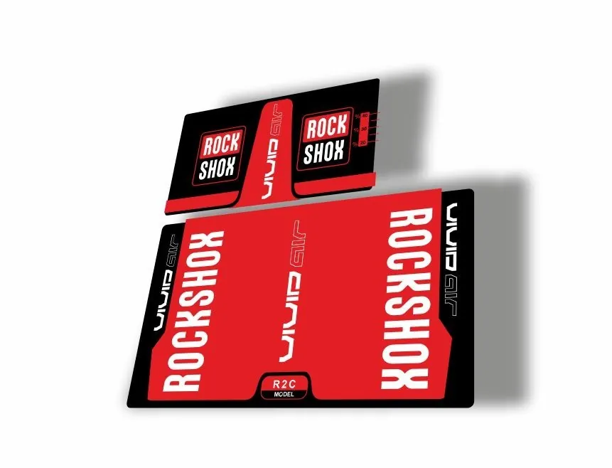 Rock Shox Vivid Air R2C 2016 Rear Shock MTB Decal Sticker Adhesive White Red