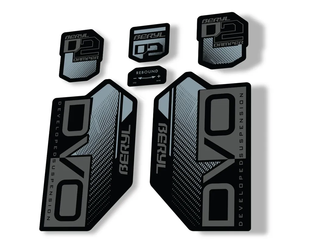 DVO Beryl D2 2019 Fork Suspension Sticker Factory Decal Adhesive Gray