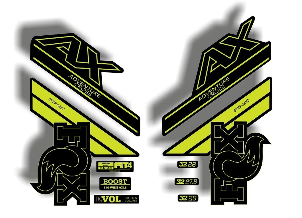 FOX Step Cast 2020 AX Adevnture Cross Fork Suspension Decals Sticker Lime Green