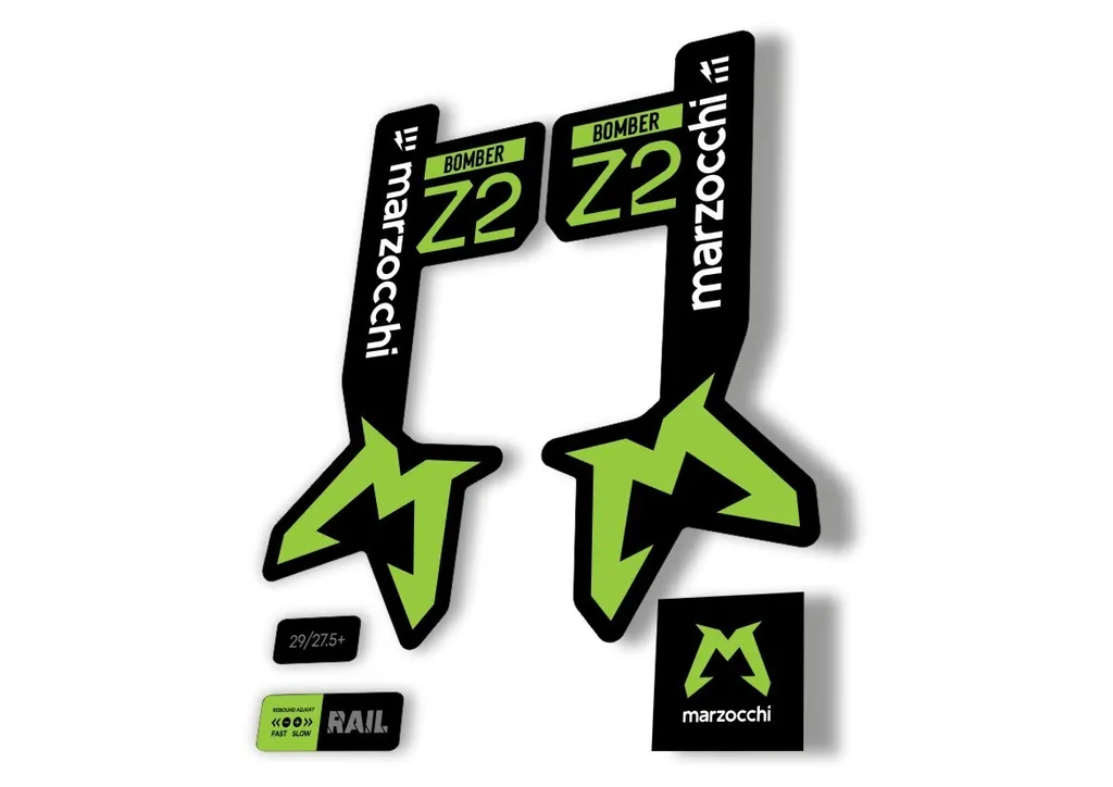 Marzocchi Bomber Z2 Eoptimized 2025 Fork Suspension Sticker Decal Kit Green