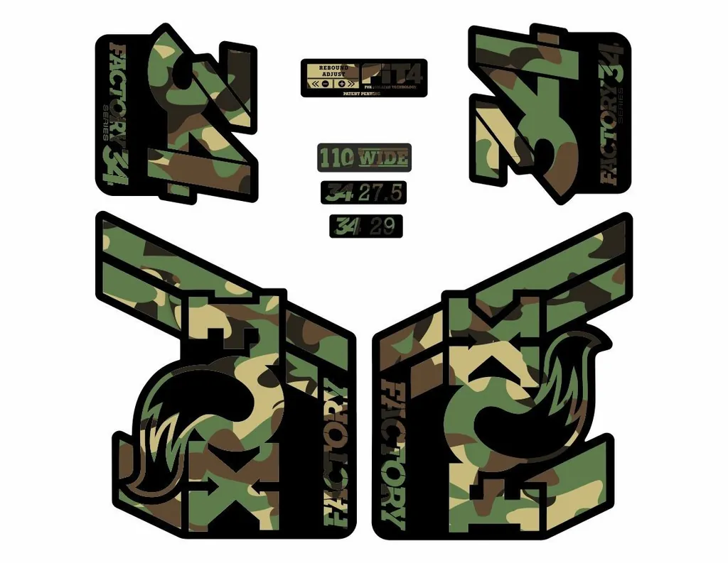 FOX 34 Float 2018-19 Forks Suspension Factory Decal Sticker Adhesive Camo