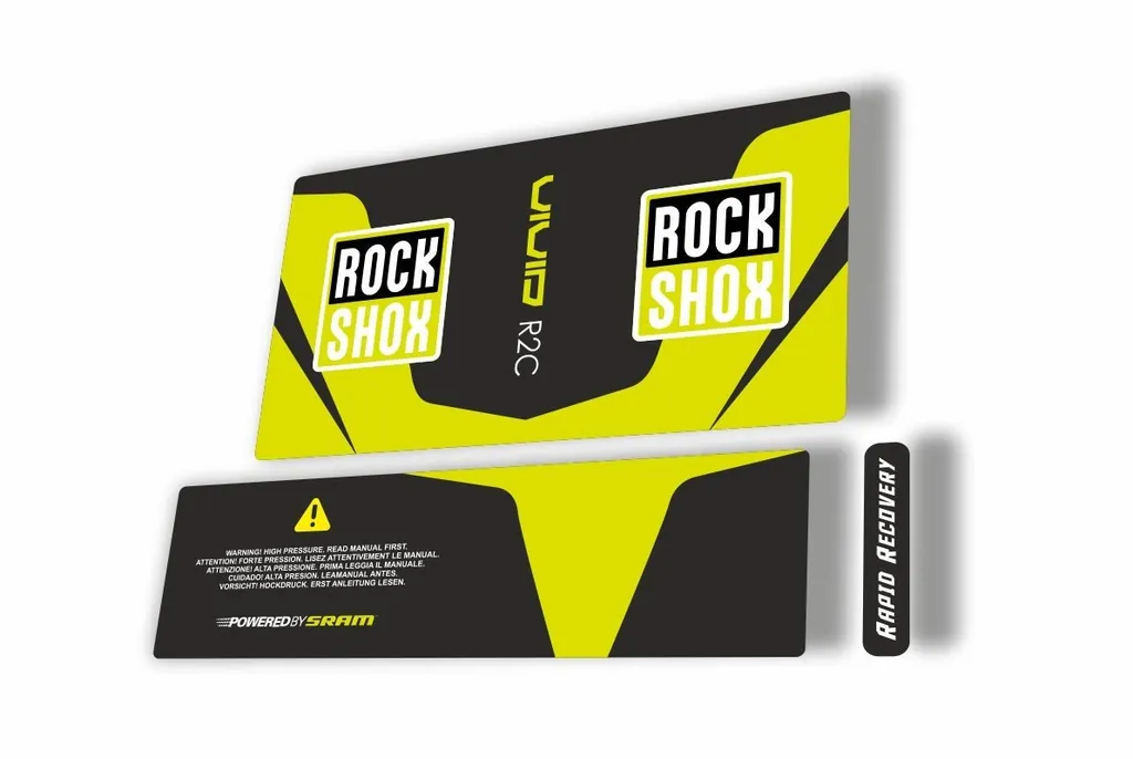 Rock Shox Vivid Air R2C 2017 Rear Shock MTB Decal Sticker Adhesive Lime Green
