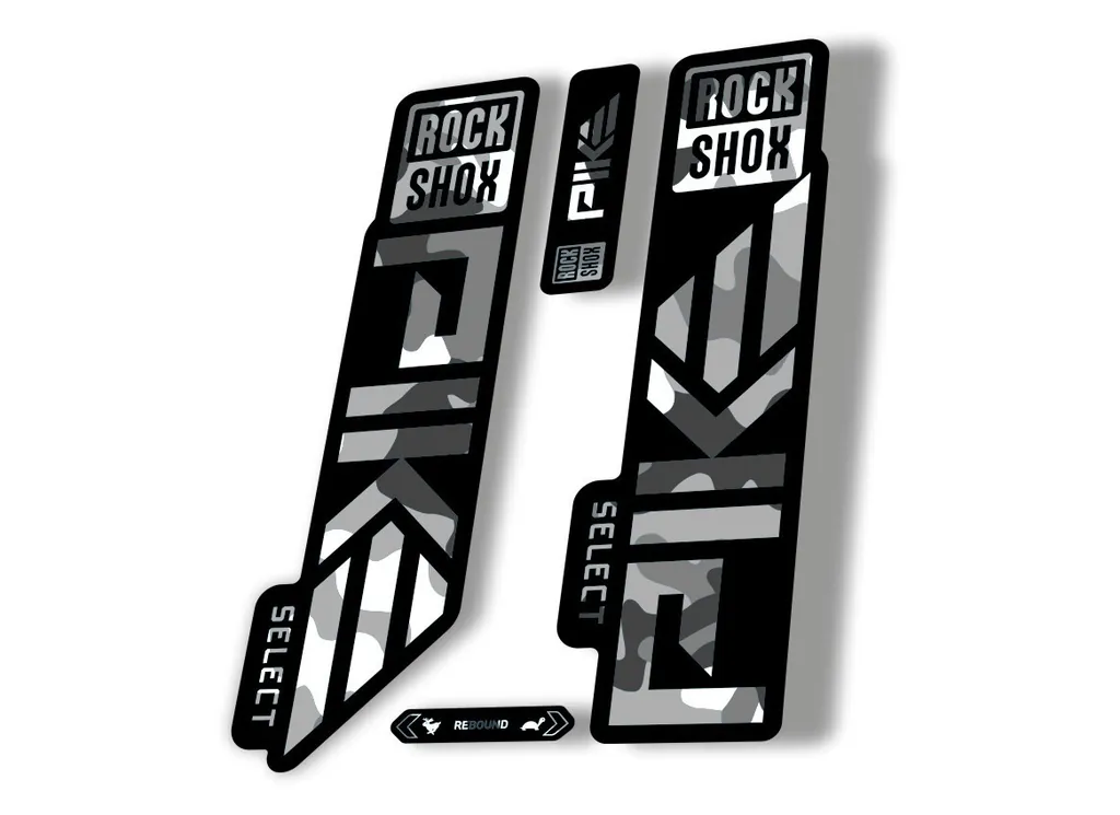 Rock Shox PIKE SELECT 2023 Mountain Bike Cycling Decal Sticker White Camo