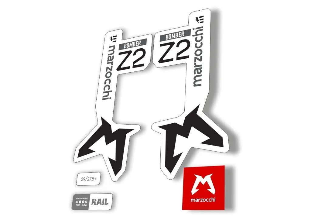 Marzocchi Bomber Z2 Eoptimized 2025 Fork Suspension Sticker Decal Kit Black