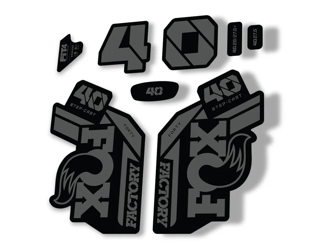 FOX 40 Step Cast SC 2021 Factory Fork Decals Suspension Sticker Adhesive Gray