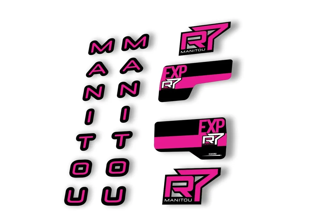 Manitou R7 Expert 2020 Fork Suspension Decal Kit Sticker Set Pink