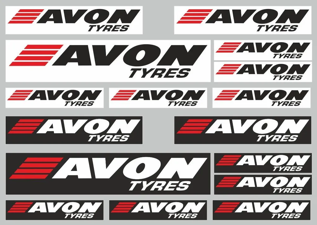 AVON Tyres Decal Set Quality Sticker Vinyl Graphic Logo Adhesive Kit 16 Pcs