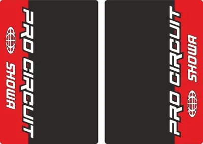 Showa ProCircuit Motocross Upper Fork Decals Stickers Graphic Set Adhesive Red