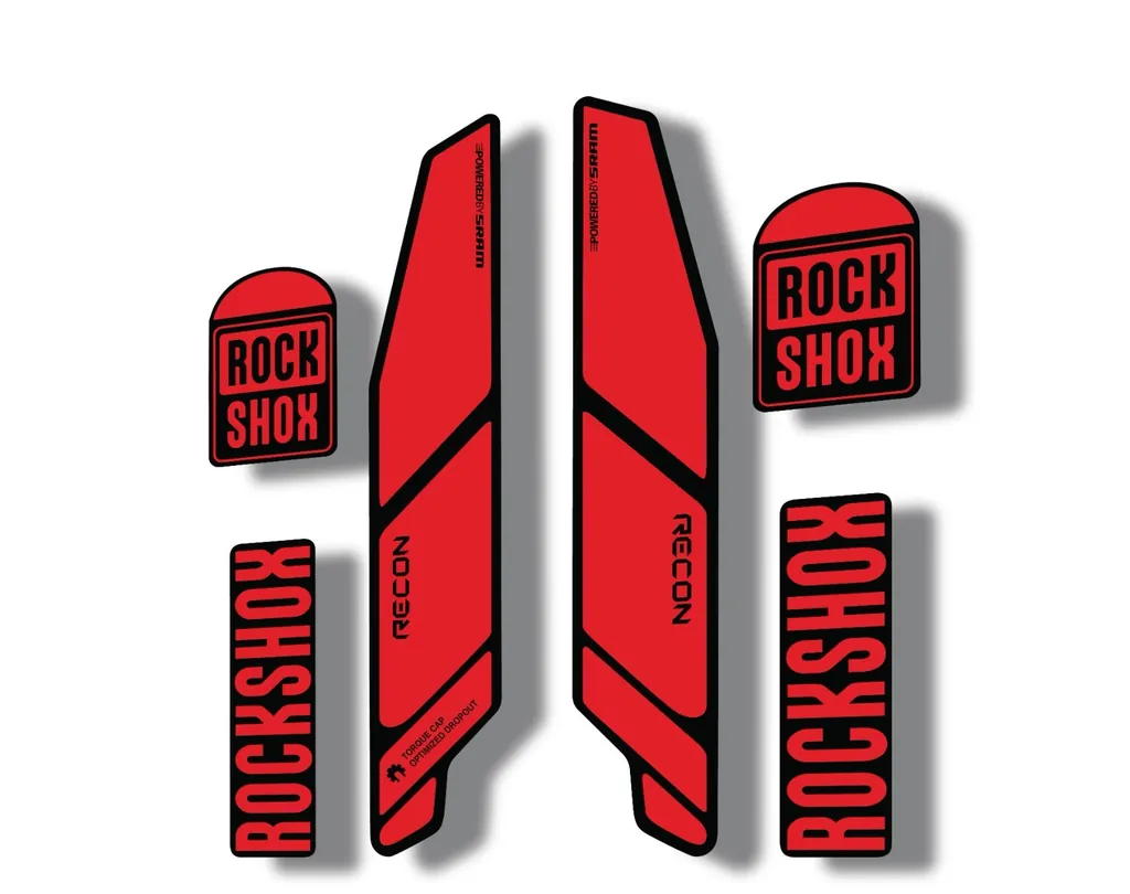 Rock Shox RECON 2014 Mountain Bike Cycling Decal Kit Sticker Adhesive Red