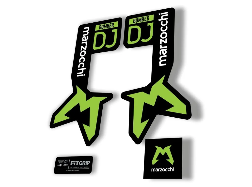 Marzocchi Bomber DJ 2025 Fork Suspension Sticker Decal Kit Adhesive Green